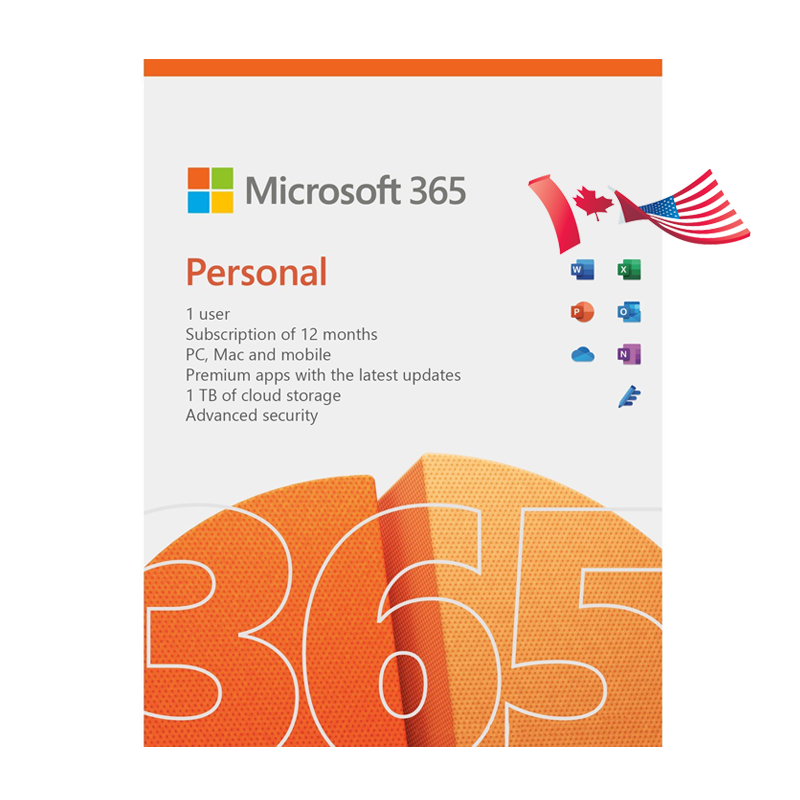 Office 365 Personal 32/64 x1 user 1 year Subscription for Windows Mac QQ2-00587 