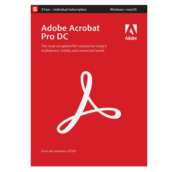 Adobe Acrobat Pro DC ( Professional DC ) - 3-Years Subscription for Windows, Mac OS by SOFTWAREHUBS