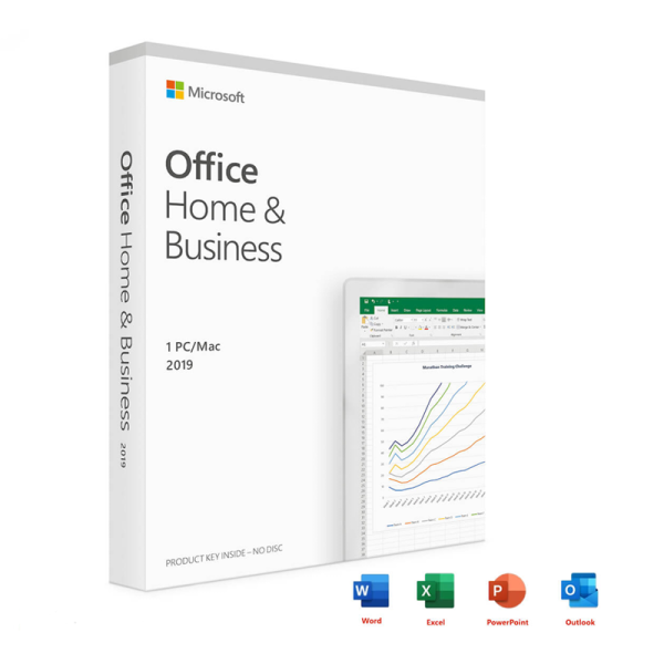 Microsoft Office Home and Business 2019 for Windows Mac 1 User PC Perpetual License ( One-time Purchase )