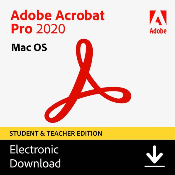 Adobe Acrobat Pro 2020 Student And Teacher Edition for Mac Lifetime License 1 Mac - One-Time Purchase ( Non Subscription )