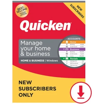 Intuit Quicken 2021 Home &amp; Business Edition Windows, téléchargement, abonnement d&#039;un an