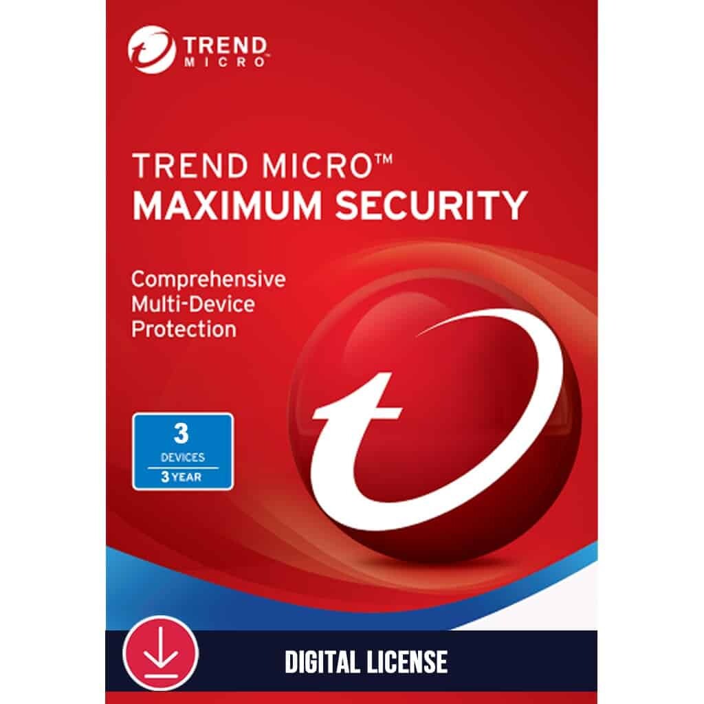 TREND MICRO Maximum Security 3 Devices | 3 Years - Digital Licence 1 TREND MICRO Maximum Security 3 Devices | 3 Years - Digital Licence