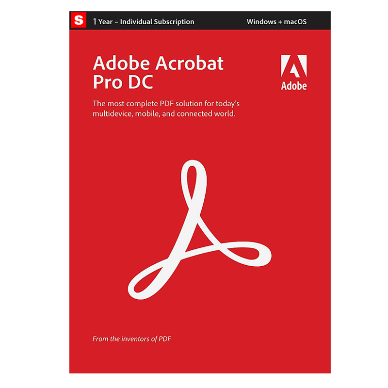 Adobe Acrobat Pro DC ( Professional DC ) - One 1- Year Subscription - Windows, Mac OS by SOFTWAREHUBS Adobe Acrobat Pro DC ( Professional DC ) - One 1- Year Subscription - Windows, Mac OS by SOFTWAREHUBS