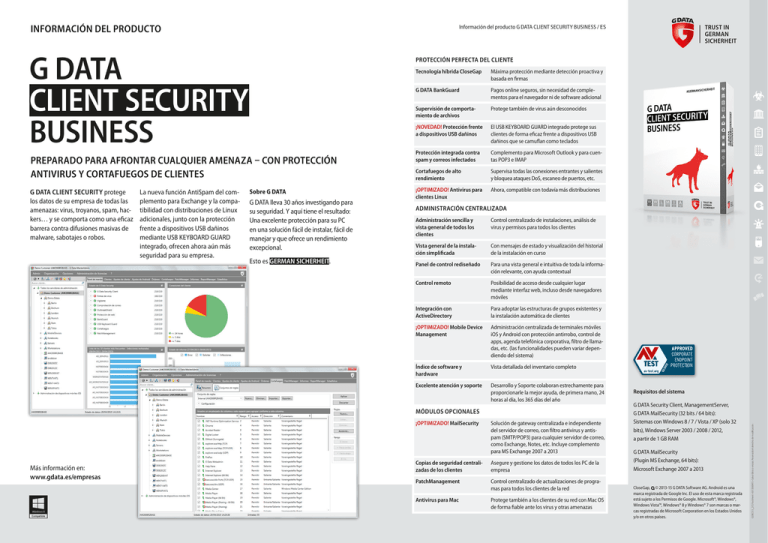 G DATA Client Security Business - Introduce G DATA Client Security Business - Introduce