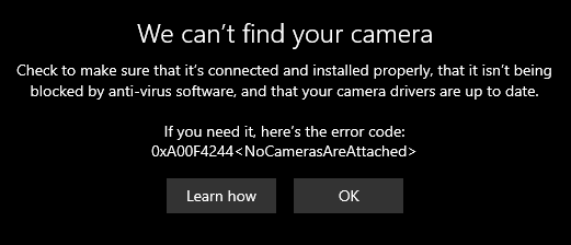 How to Resolve “We Can’t Find Your Camera (0xA00F4244)” Error in Windows 11