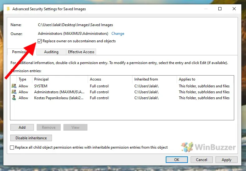 How to Resolve the “Failed to Enumerate Objects in the Container” Error in Windows 10