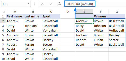 Understanding and Using the UNIQUE Function in Excel – 2025