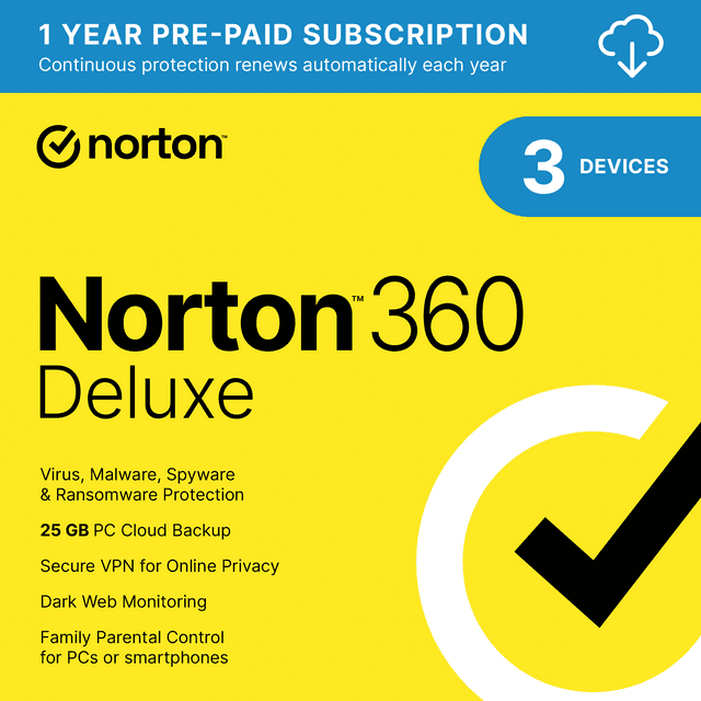 Norton 360 Deluxe 3 Devices, 1-Year Subscription, Download, US Canada - Softwarehubs Norton 360 Deluxe 3 Devices 1 Year Subscription Download US Canada Softwarehubs