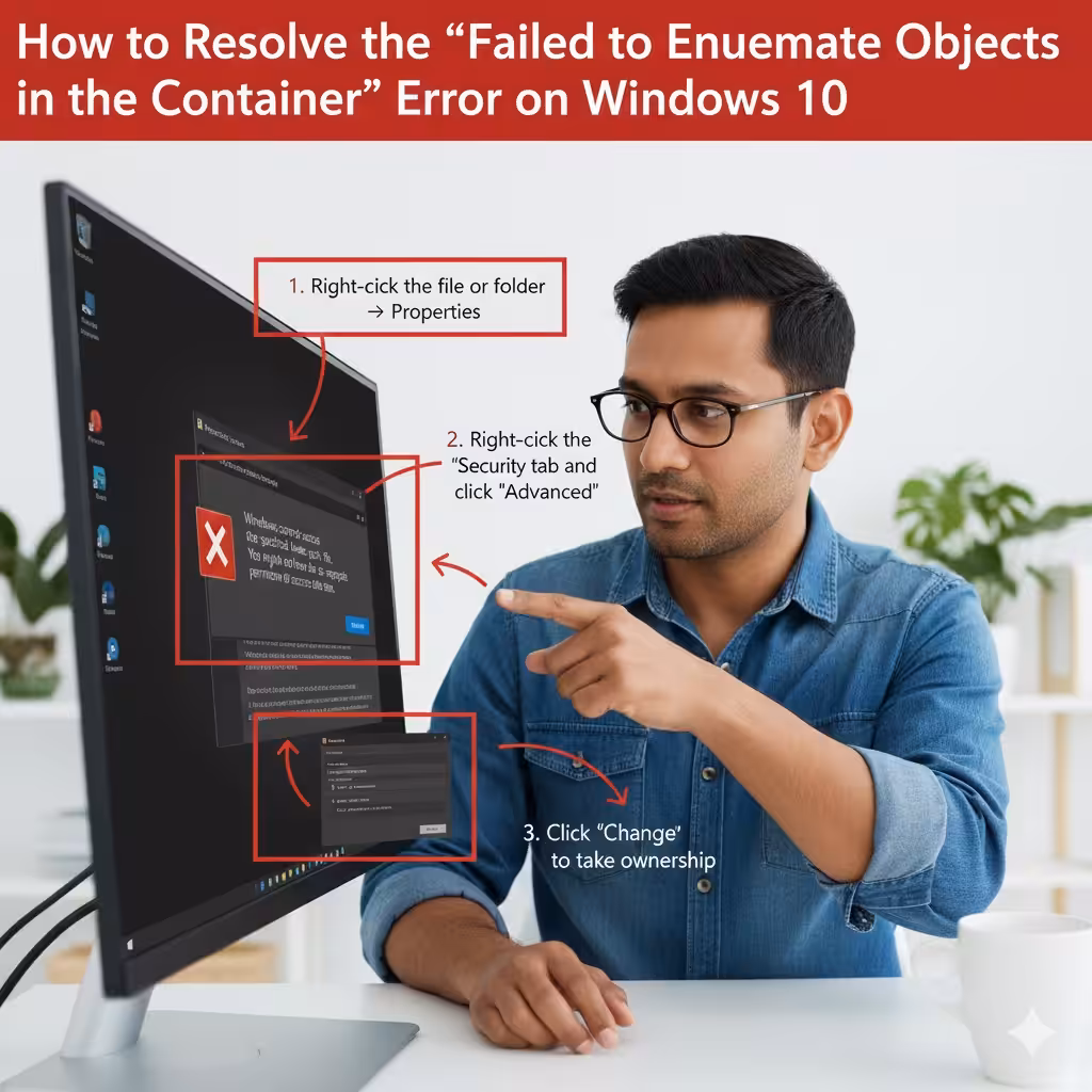 How to Resolve the “Failed to Enumerate Objects in the Container” Error on Windows 10