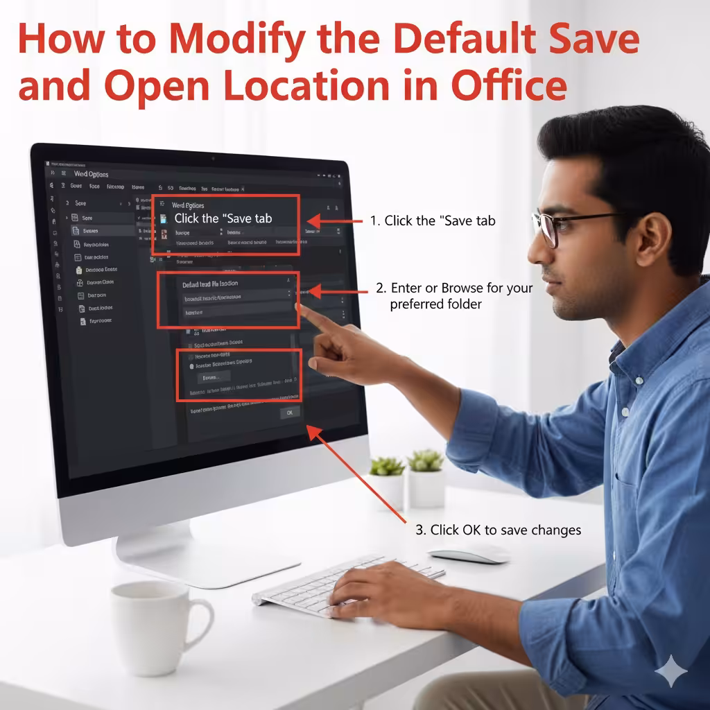 How to Modify the Default Save and Open Location in Office – 2025