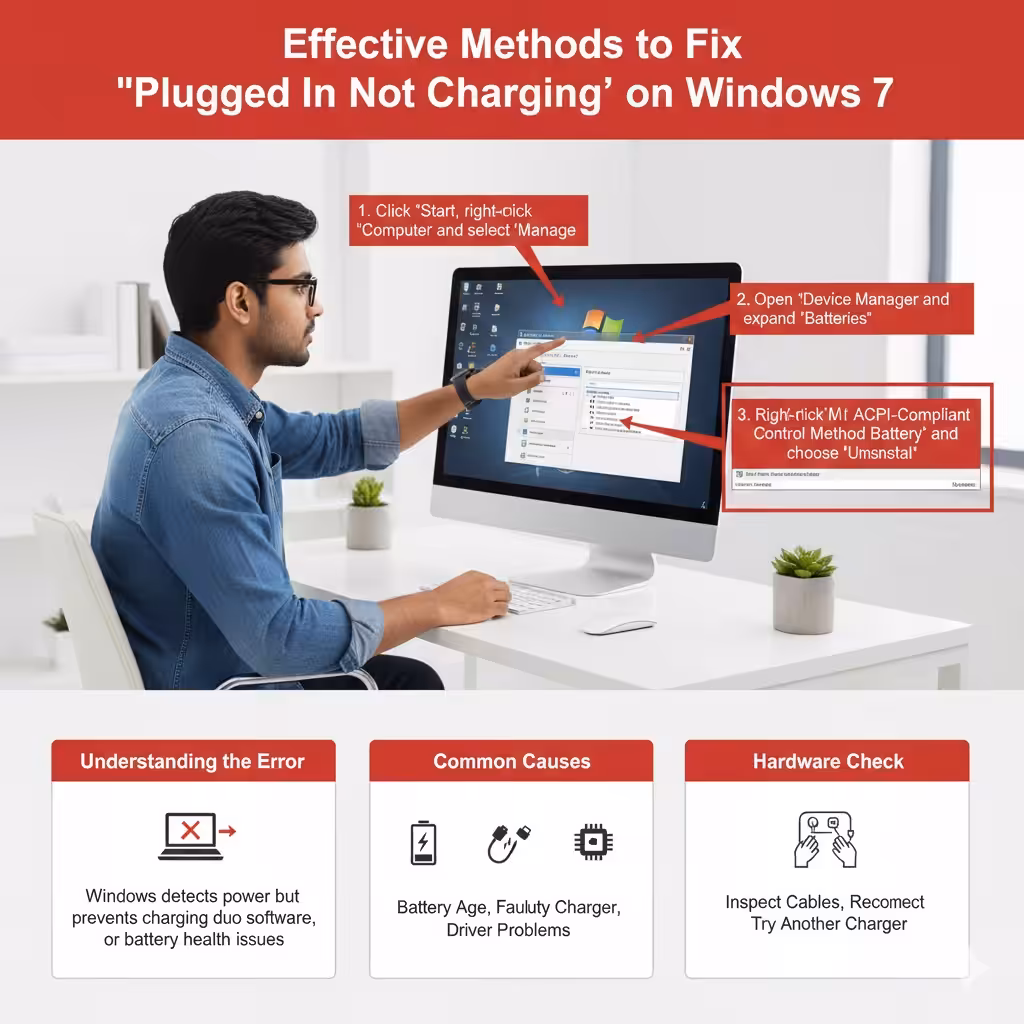 Effective Methods to Fix “Plugged In Not Charging” on Windows 7