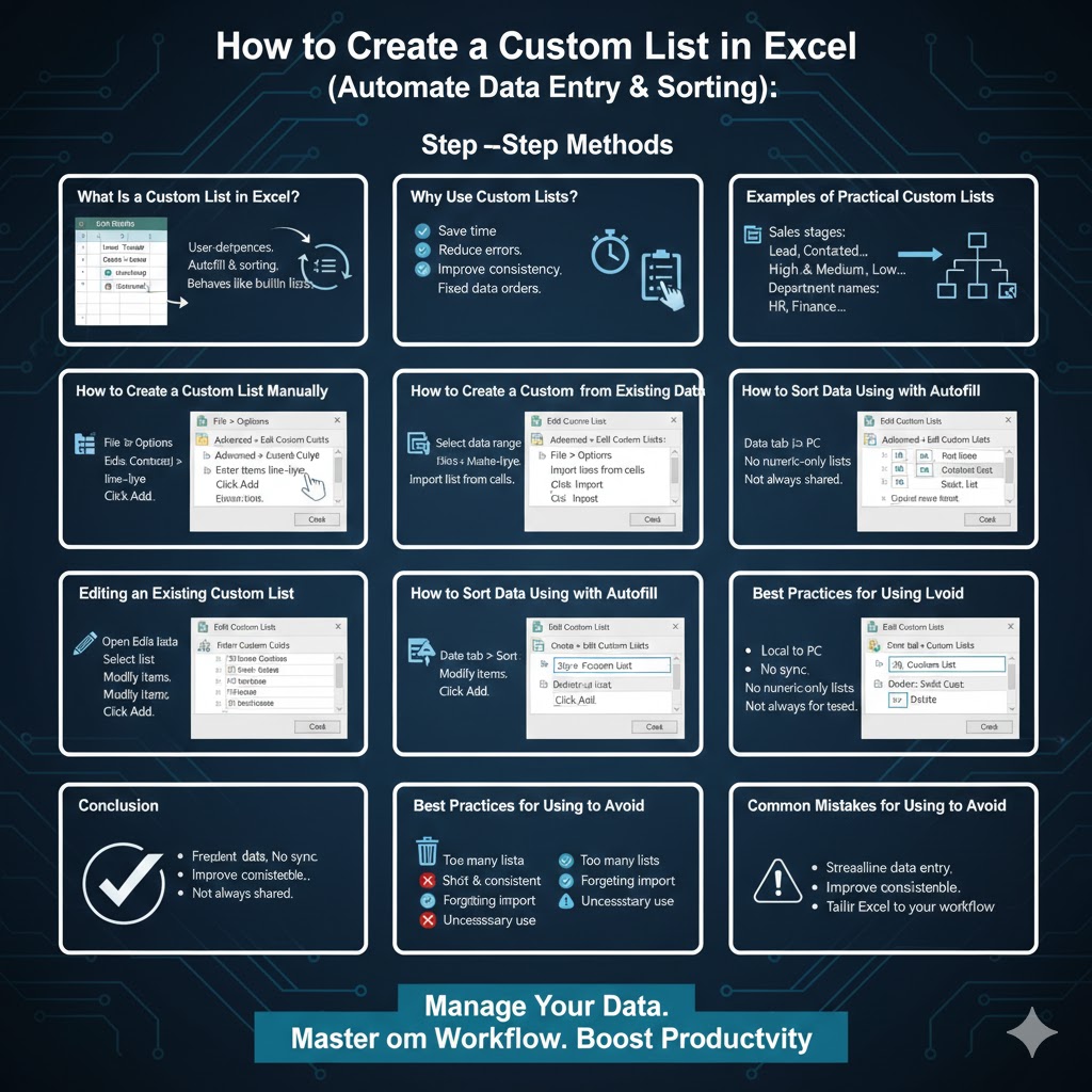 How to Create a Custom List in Excel (Complete Tutorial) – 2026
