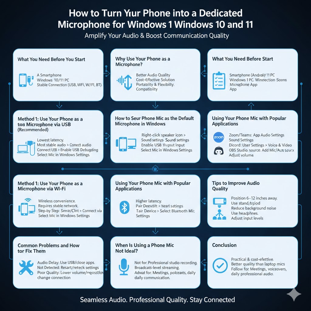 How to Turn Your Phone into a Dedicated Microphone for Windows 10 and 11