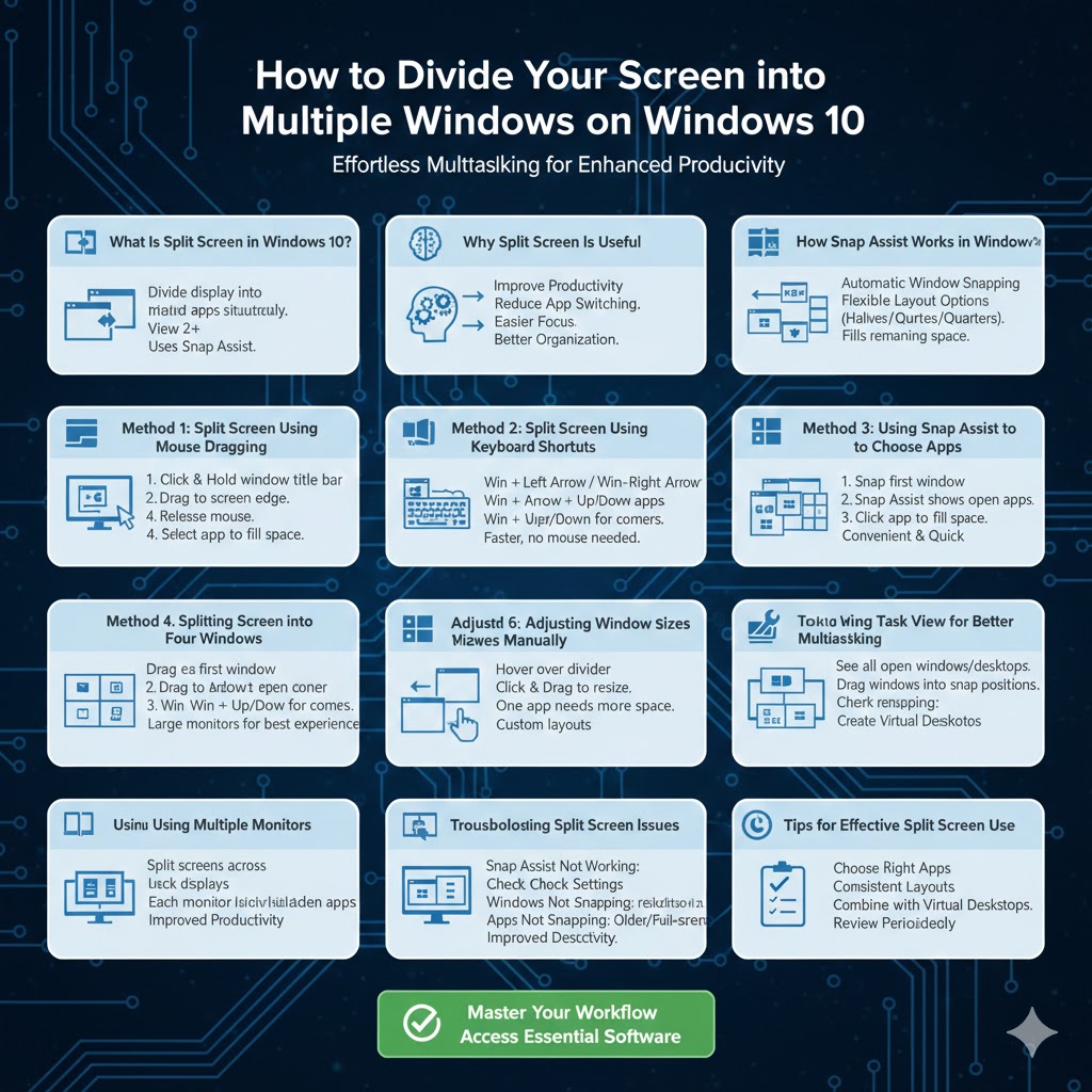 How to Divide Your Screen into Multiple Windows on Windows 10
