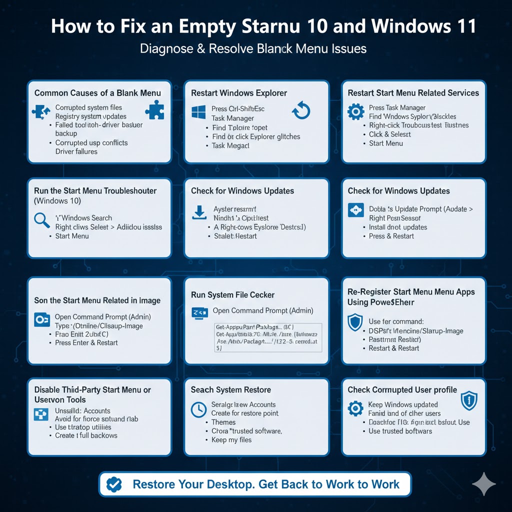 How to Fix an Empty Start Menu in Windows 10 and Windows 11