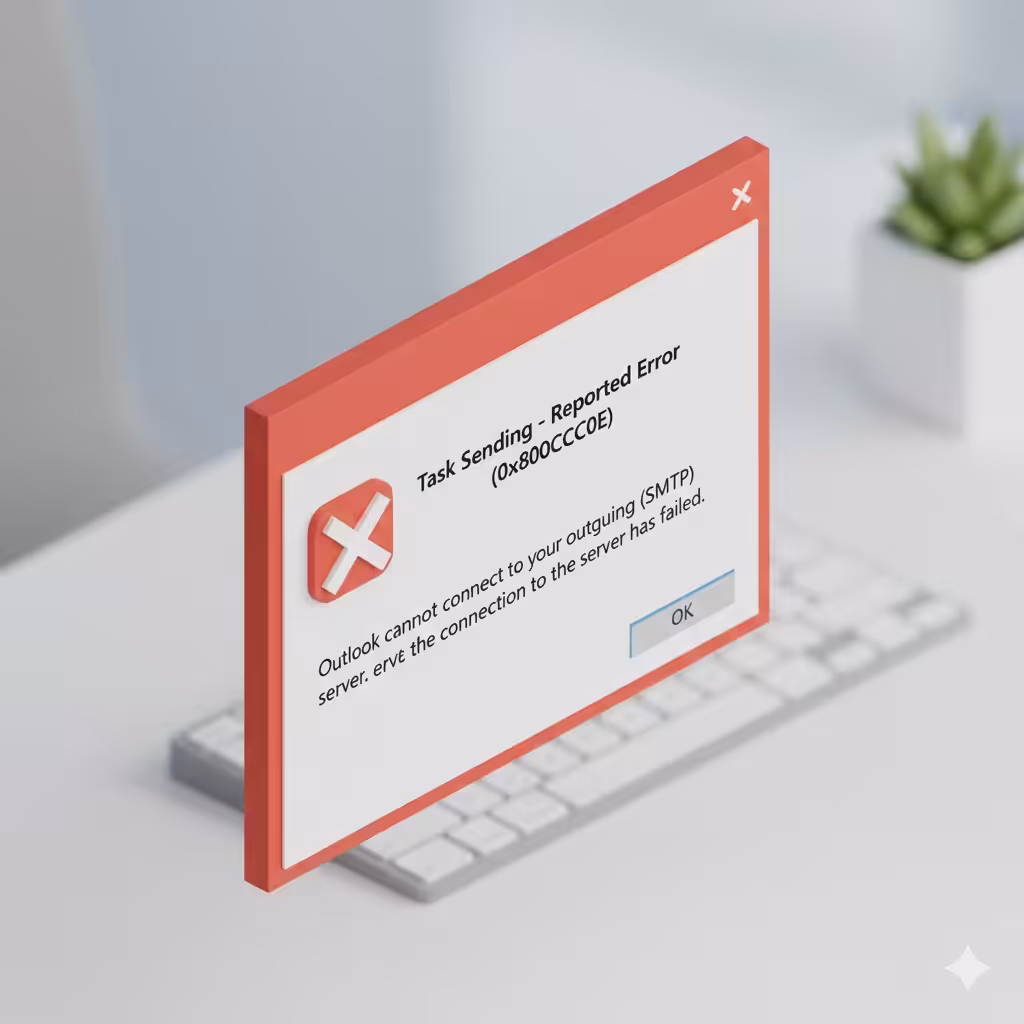 Solutions to Outlook Error 0x800CCC0E on Windows
