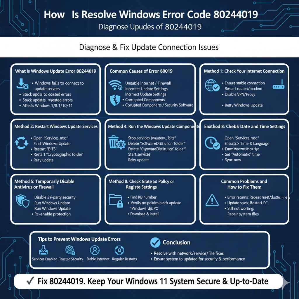 How to Resolve Windows Update Error Code 80244019 – 2026