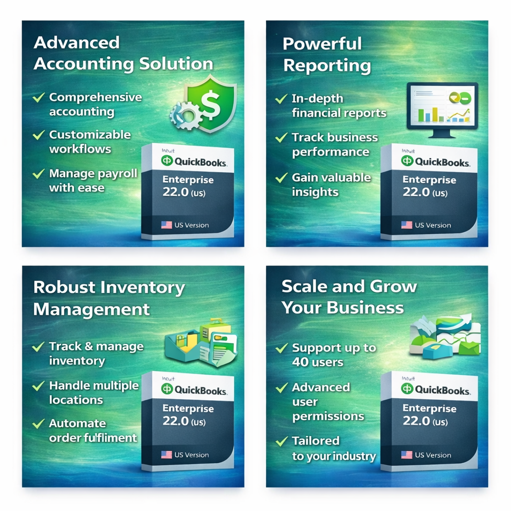 Intuit QuickBooks Enterprise 22.0 (US) Features Intuit QuickBooks Enterprise 22.0 US Features