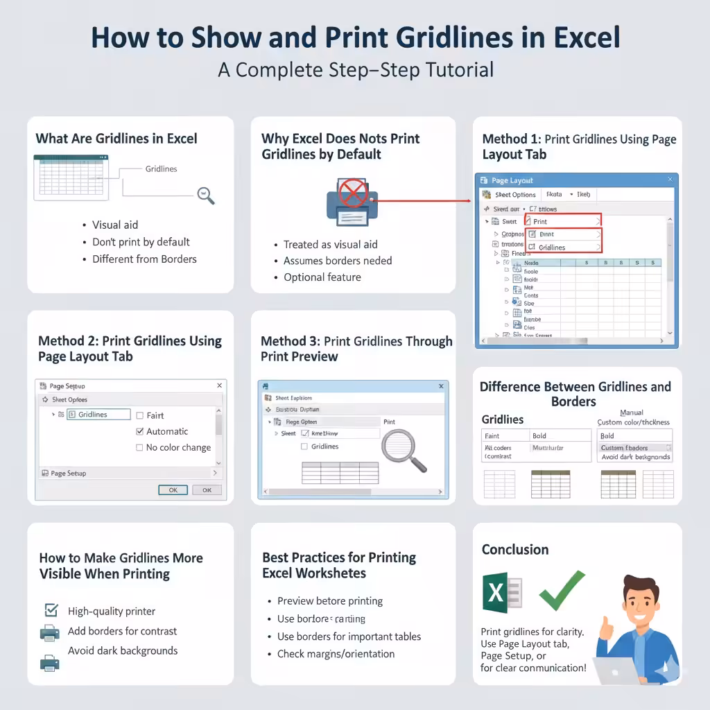 How to Show and Print Gridlines in Excel – 2025