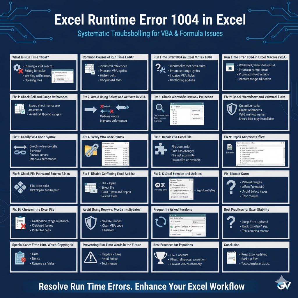 Excel Runtime Error 1004: Causes and Solutions