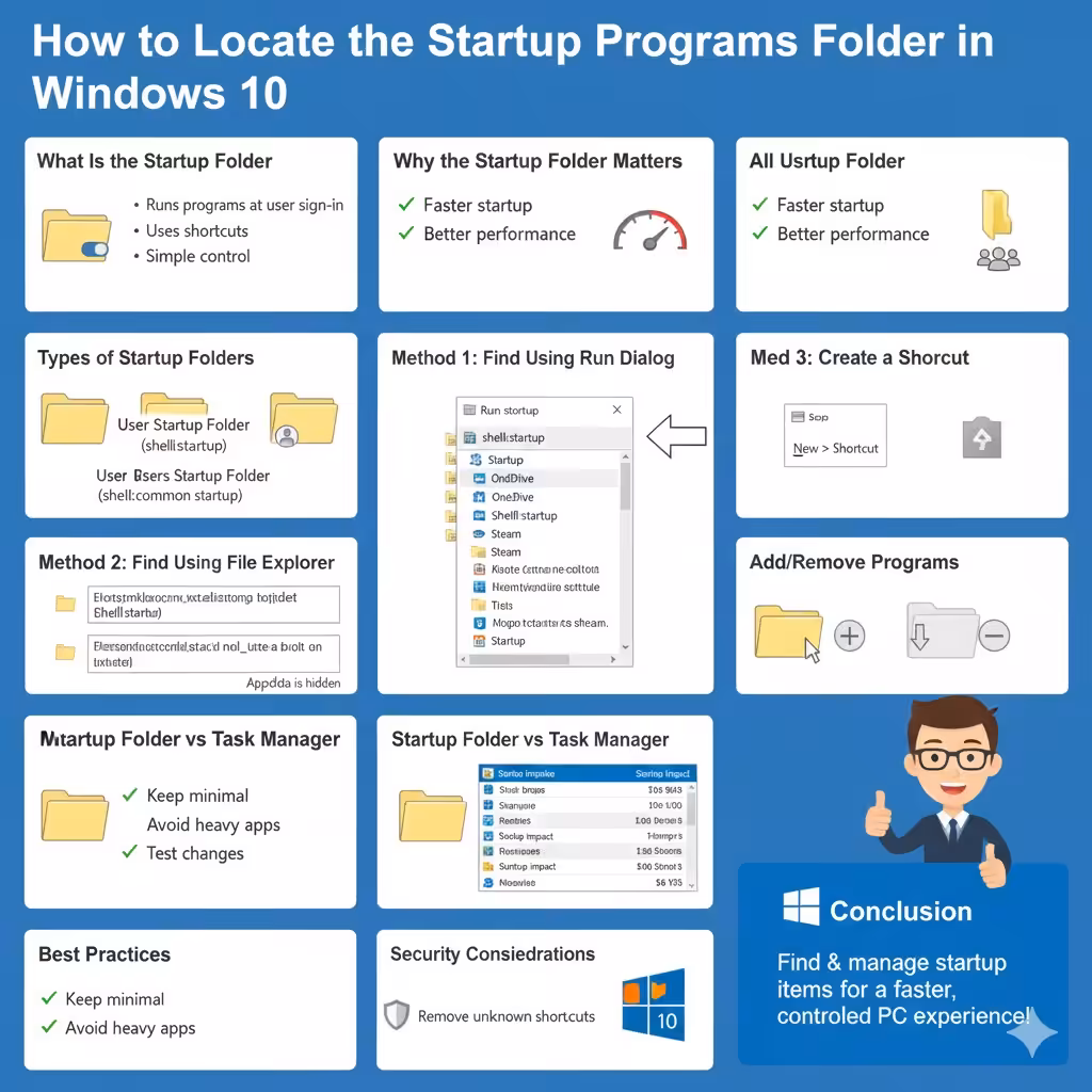How to Locate the Startup Programs Folder in Windows 10