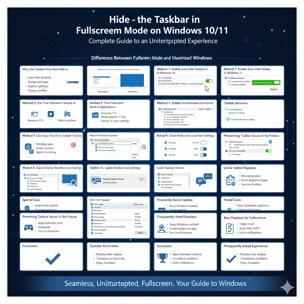 Hide the Taskbar in Fullscreen Mode on Windows 10/11 (Complete Guide)