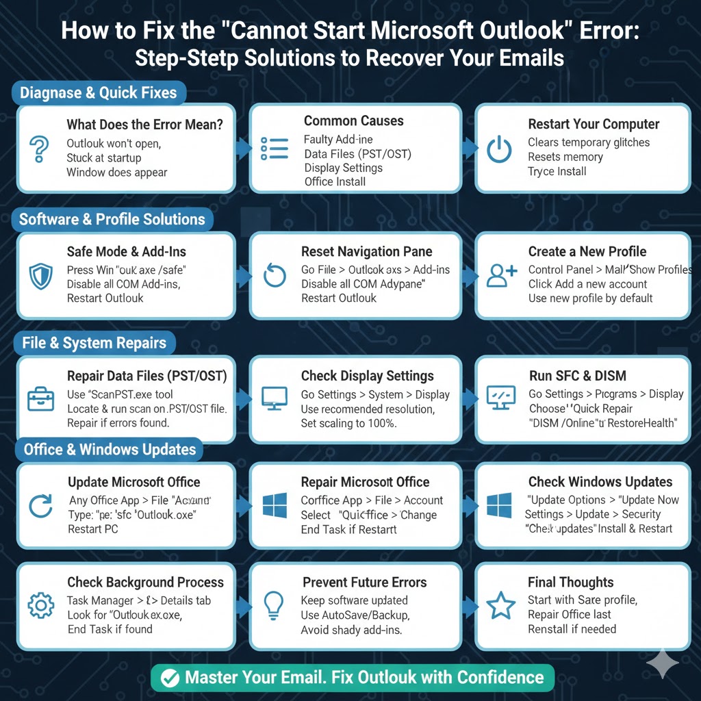 Troubleshooting the “Cannot Start Microsoft Outlook” Error – 2026