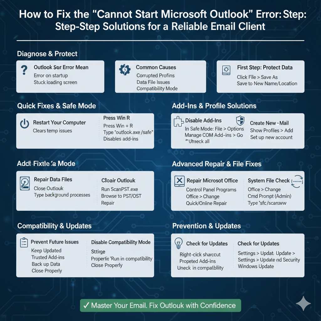 Troubleshooting the “Cannot Start Microsoft Outlook” Error - 2026 5 Cannot Start Microsoft Outlook2