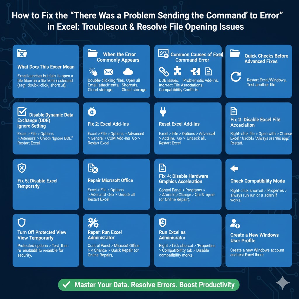 How to Fix the “There Was a Problem Sending the Command to the Program” Error in Excel – 2026