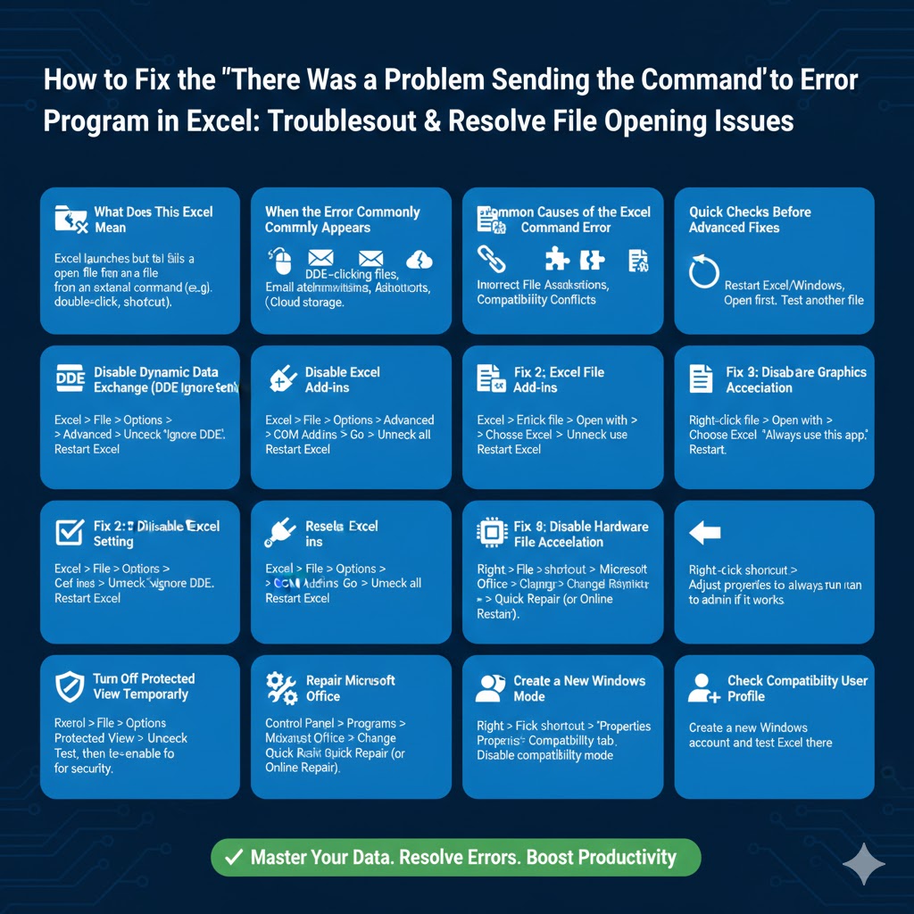How to Fix the “There Was a Problem Sending the Command to the Program” Error in Excel - 2026 5 Command to the Program2