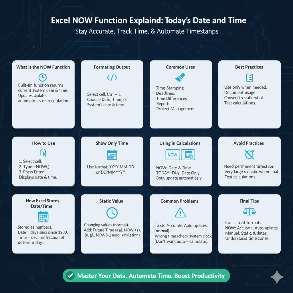 Excel NOW Function Explained: Show Today’s Date and Time – 2026
