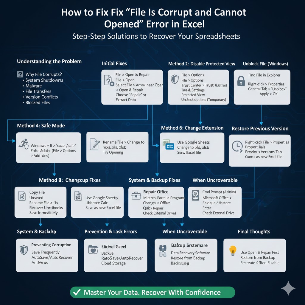 How to Fix the “File Is Corrupt and Cannot Be Opened” Error in Excel - 2026 5 File Is Corrupt2