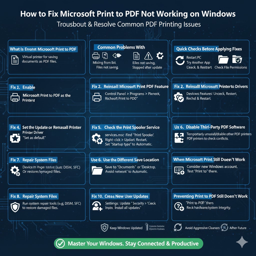 How to Fix Microsoft Print to PDF Not Working on Windows – 2026