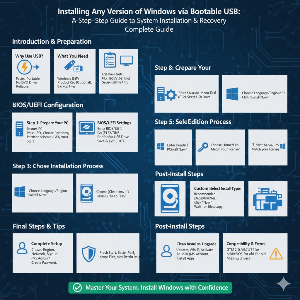 Installing Any Version of Windows via Bootable USB: Complete Guide