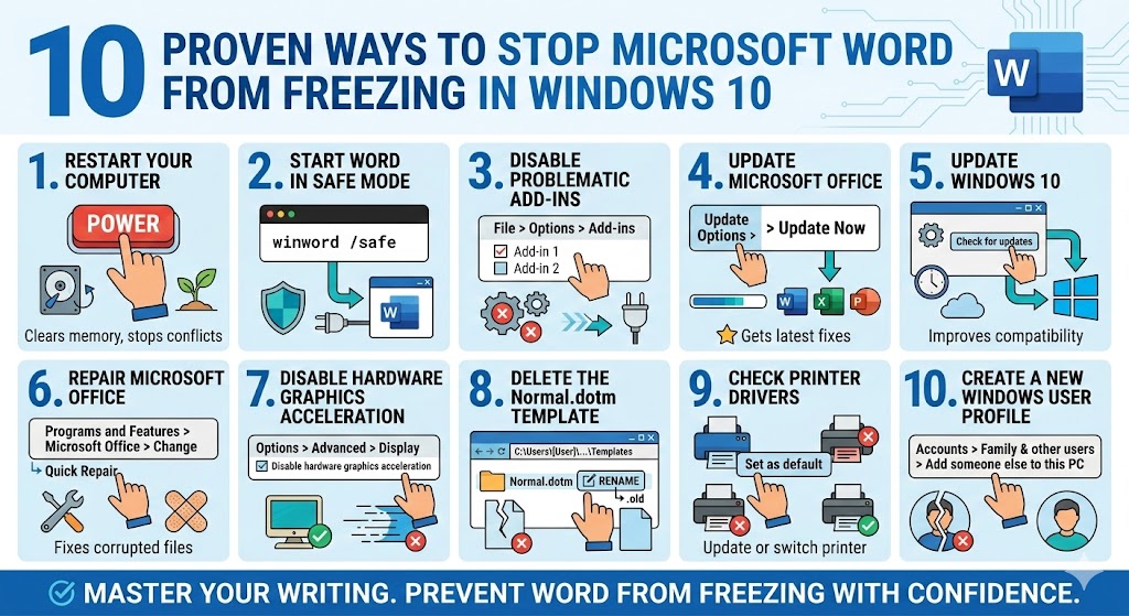 10 Proven Ways to Stop Microsoft Word from Freezing in Windows 10