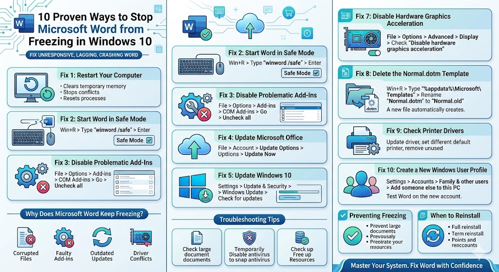 10 Proven Ways to Stop Microsoft Word from Freezing in Windows 10 5 Stop Microsoft Word2