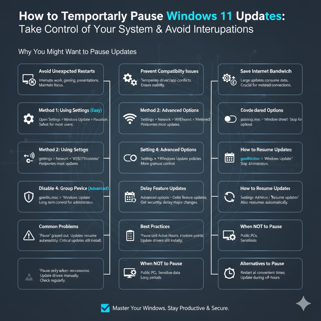 How to Temporarily Pause Windows 11 Updates