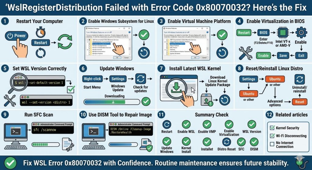 WslRegisterDistribution Failed with Error Code 0x80070032? Here’s the Fix