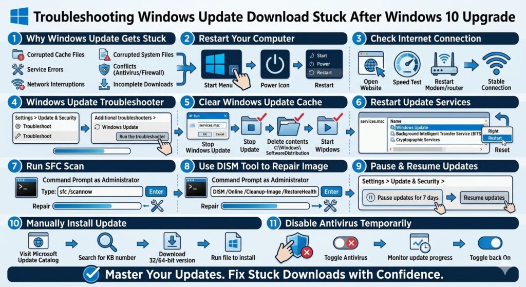 Troubleshooting Windows Update Download Stuck After Windows 10 Upgrade
