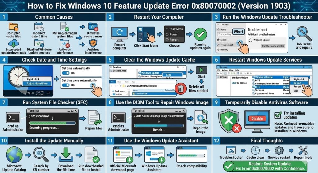 How to Fix Windows 10 Feature Update Error 0x80070002 (Version 1903)