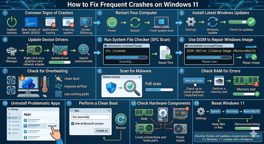 How to Fix Frequent Crashes on Windows 11