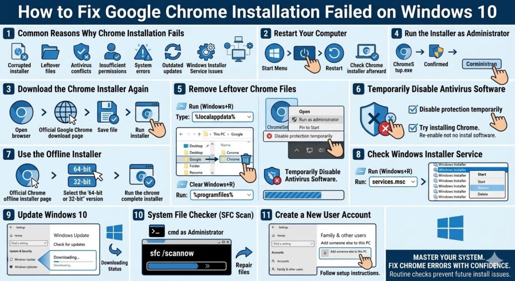 How to Fix Google Chrome Installation Failed on Windows 10