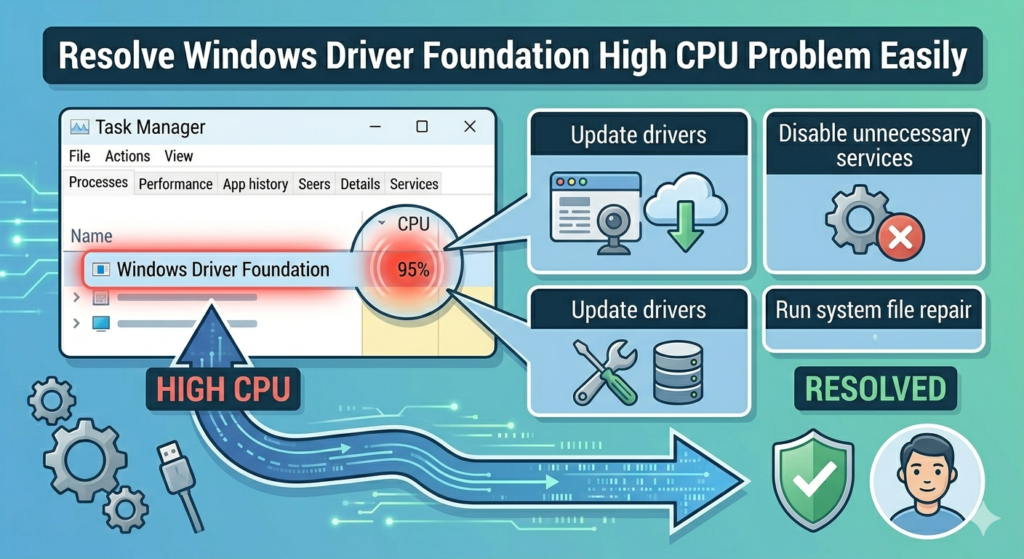 Resolve Windows Driver Foundation High CPU Problem Easily – 2026