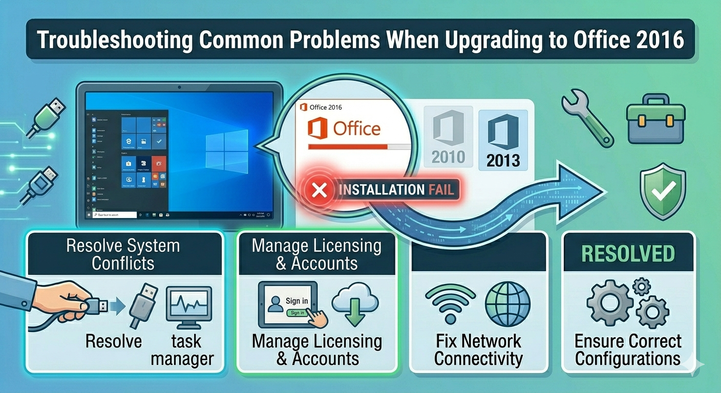Troubleshooting Common Problems When Upgrading to Office 2016 7 Upgrading to Office 2016