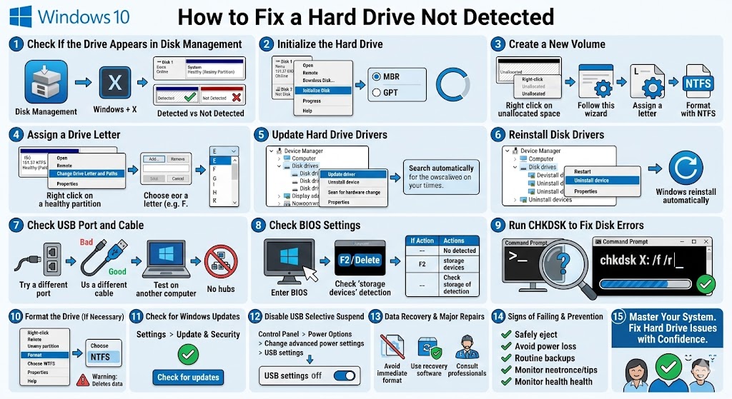How to Fix a Hard Drive Not Detected in Windows 10