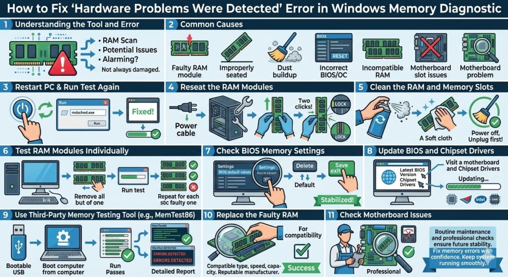 How to Fix the “Hardware Problems Were Detected” Error in Windows Memory Diagnostic – 2026