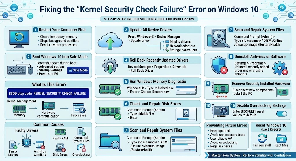 Fixing the “Kernel Security Check Failure” Error on Windows 10