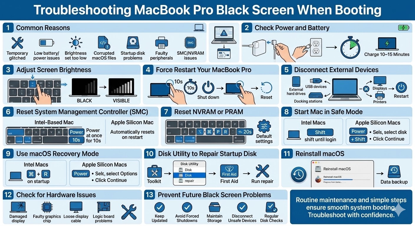 Troubleshooting MacBook Pro Black Screen When Booting - 2026 4 MacBook Pro Black Screen