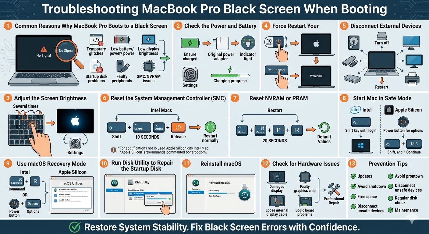 Troubleshooting MacBook Pro Black Screen When Booting - 2026 5 MacBook Pro Black Screen2