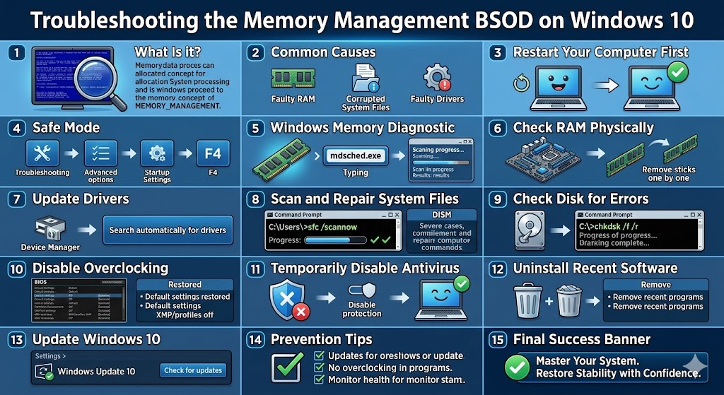 Troubleshooting the Memory Management BSOD on Windows 10
